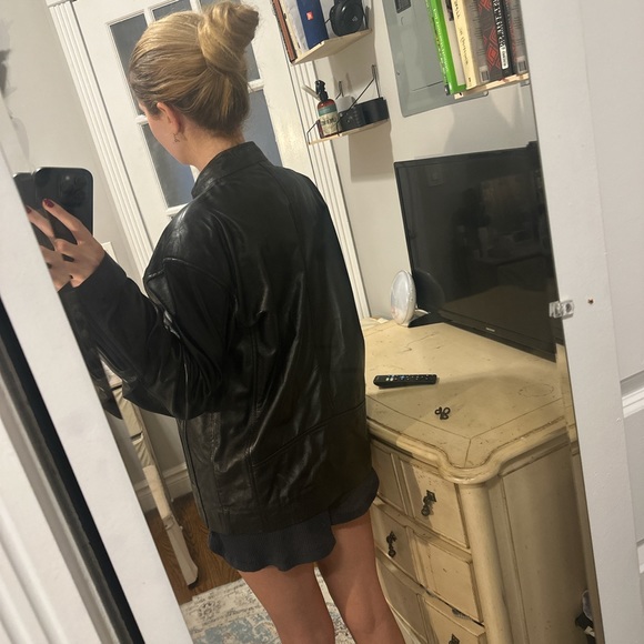 Studio Milan Leather Black Jacket - Picture 2 of 4